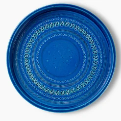 Piatto decorativo blu medio di Aldo Londi