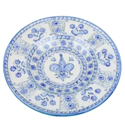 Piatto decorativo Fleur-de-Lis fiorentino blu di Lorenza Adami