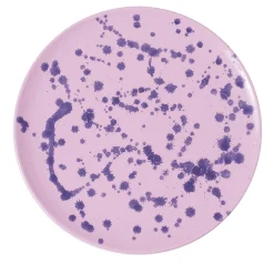 Piatto decorativo in ceramica lilla e viola