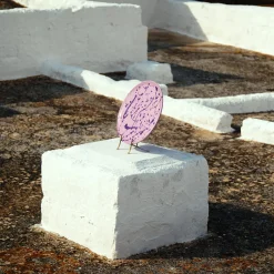 Piatto decorativo in ceramica lilla e viola