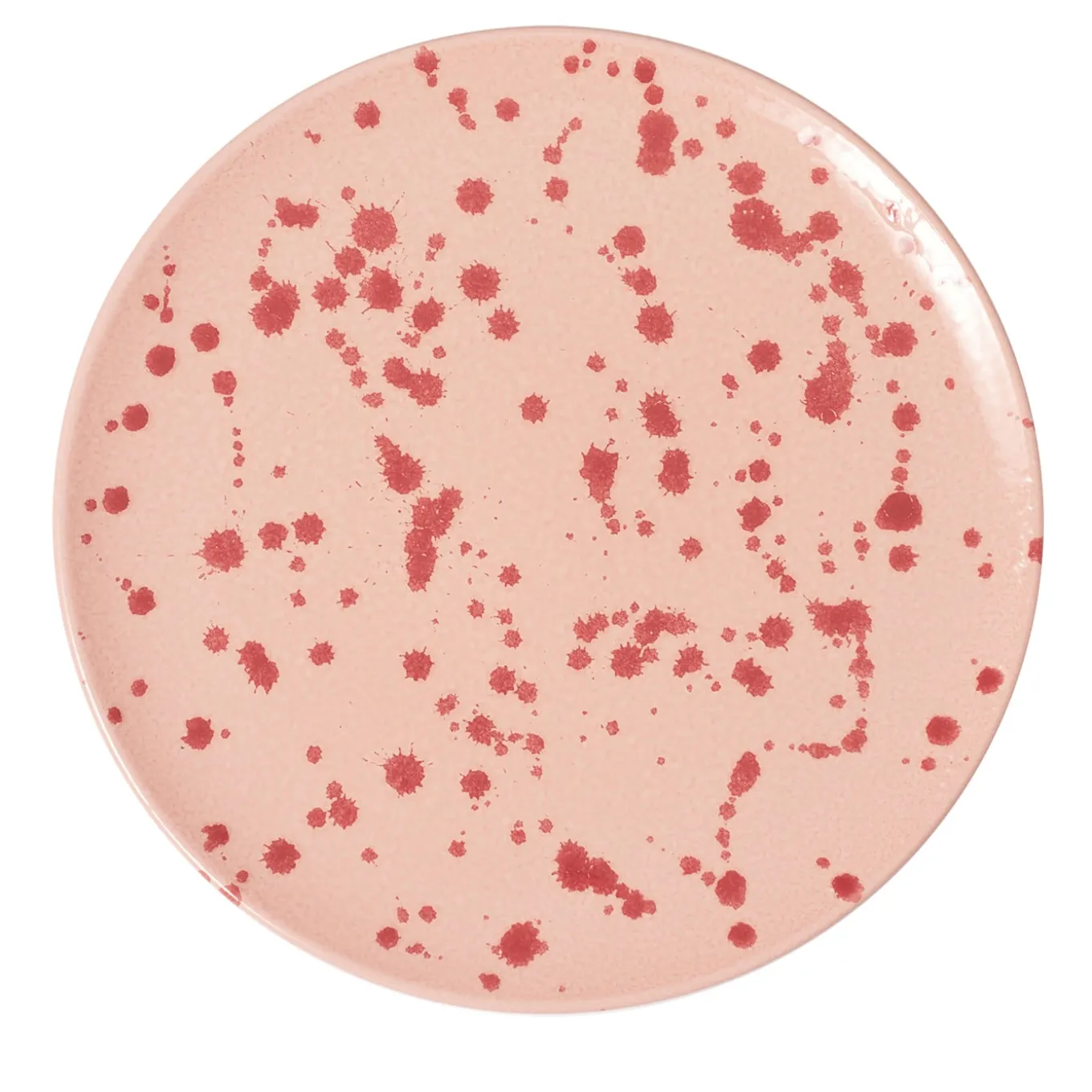 Piatto decorativo in ceramica rosa e borgogna