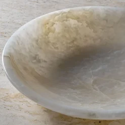 Piatto Decorativo in Onice Bianco di Palomba Serafini