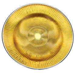 Piatto Decorativo in Vetro Oro Lirica