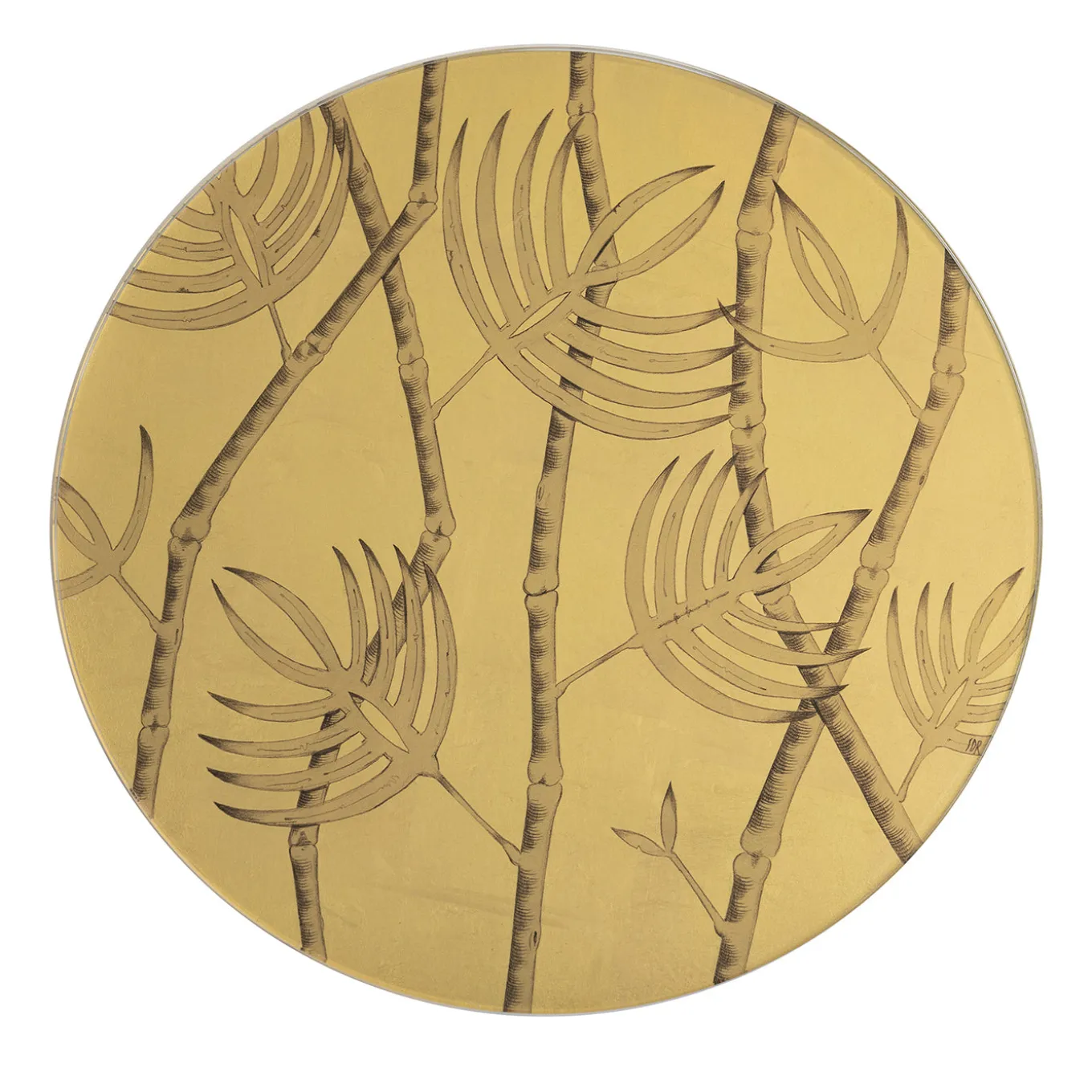 Piatto Decorativo Palme Oro