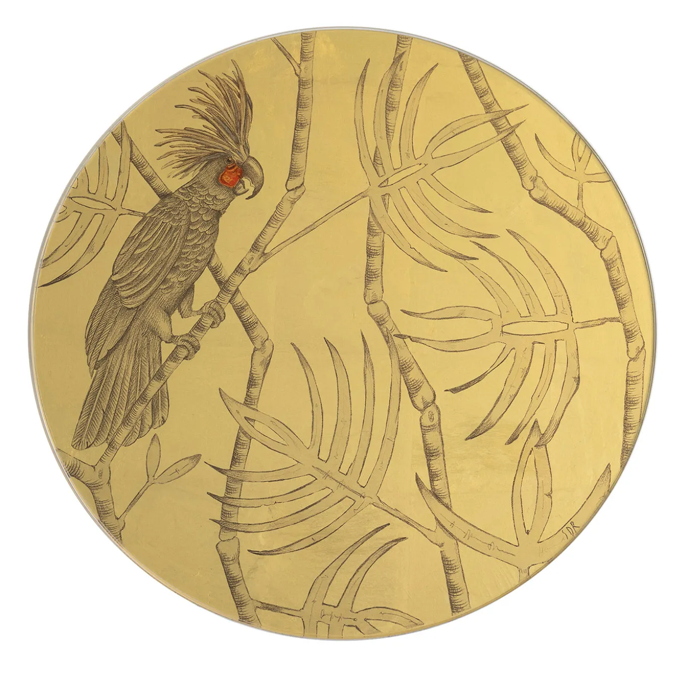Piatto Decorativo Pappagallo Soggetto V Oro