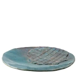 Piatto Decorativo Riflessi Veneziani In Ceramica Blu Di Nino Basso