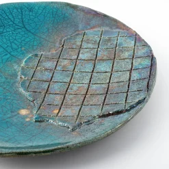 Piatto Decorativo Riflessi Veneziani In Ceramica Blu Di Nino Basso