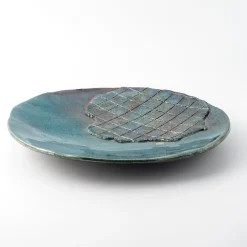 Piatto Decorativo Riflessi Veneziani In Ceramica Blu Di Nino Basso