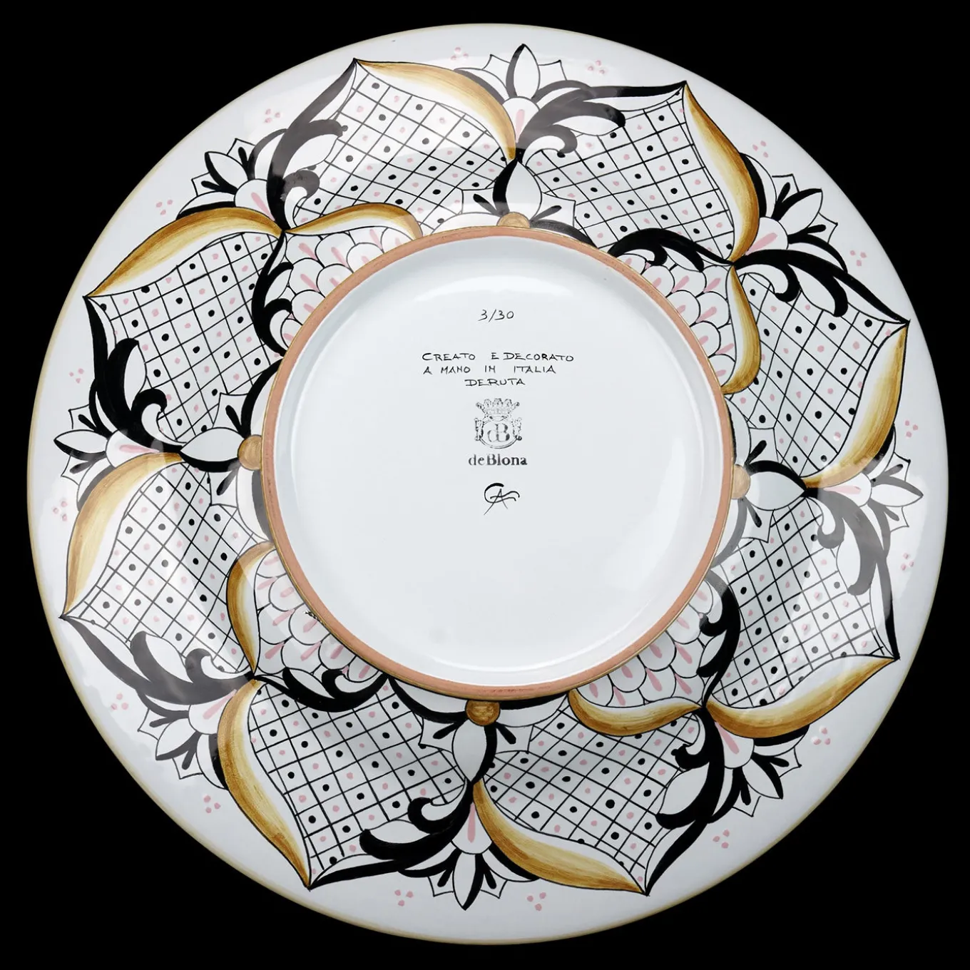 Piatto Decorativo Rotondo Pink Damask