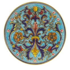 Piatto rotondo blu mosaico