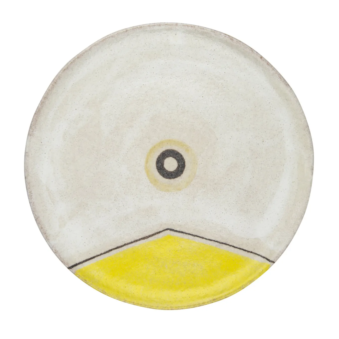 Piatto Segni bianco e giallo