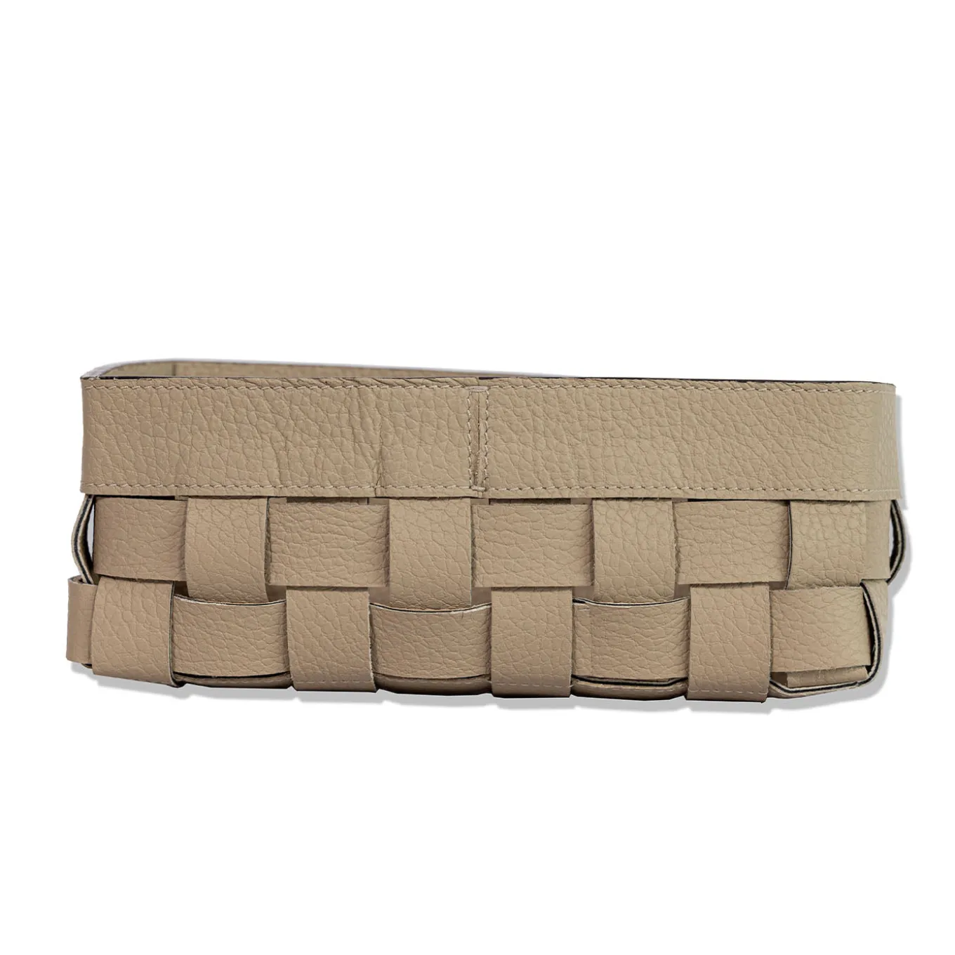 Piccola Cesta Bottega in Pelle Beige