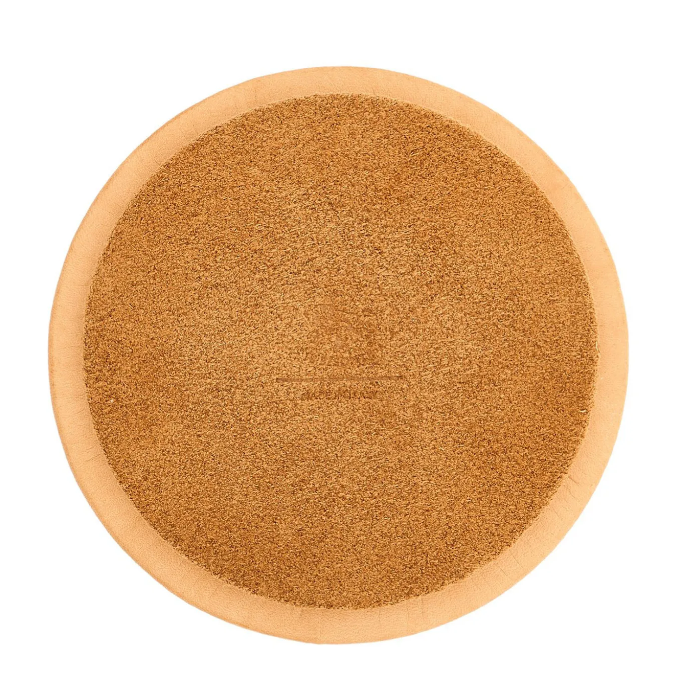 Piccola Scatola Rotonda in Cuoio Beige per Gioielli