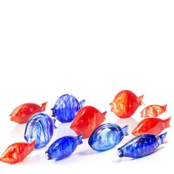 Piccolo pesce blu in vetro di Murano