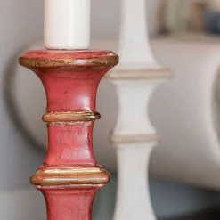 Piccolo portacandele di Gubbio in rosso e oro