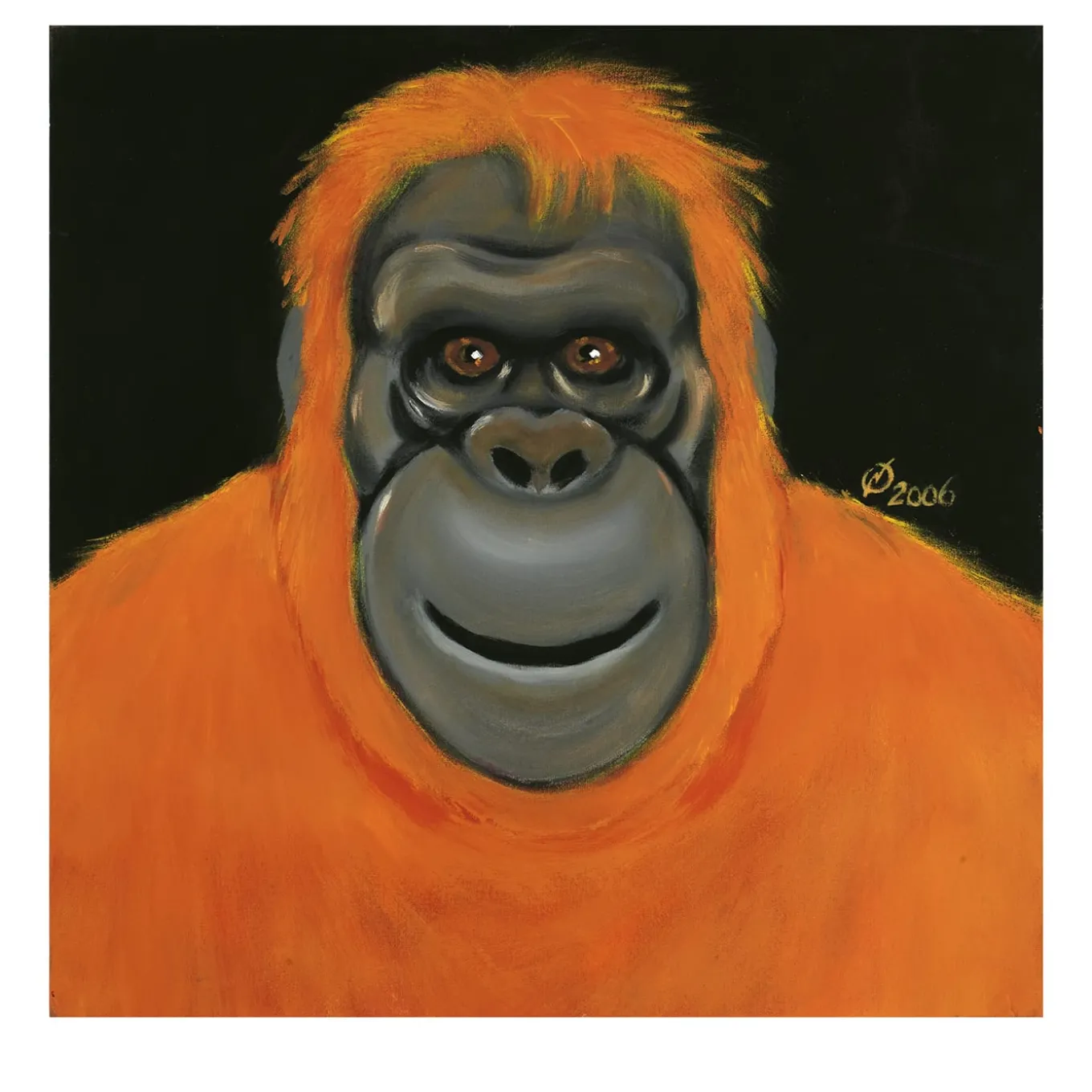 Pittura acrilica su tela Orange-u-tan