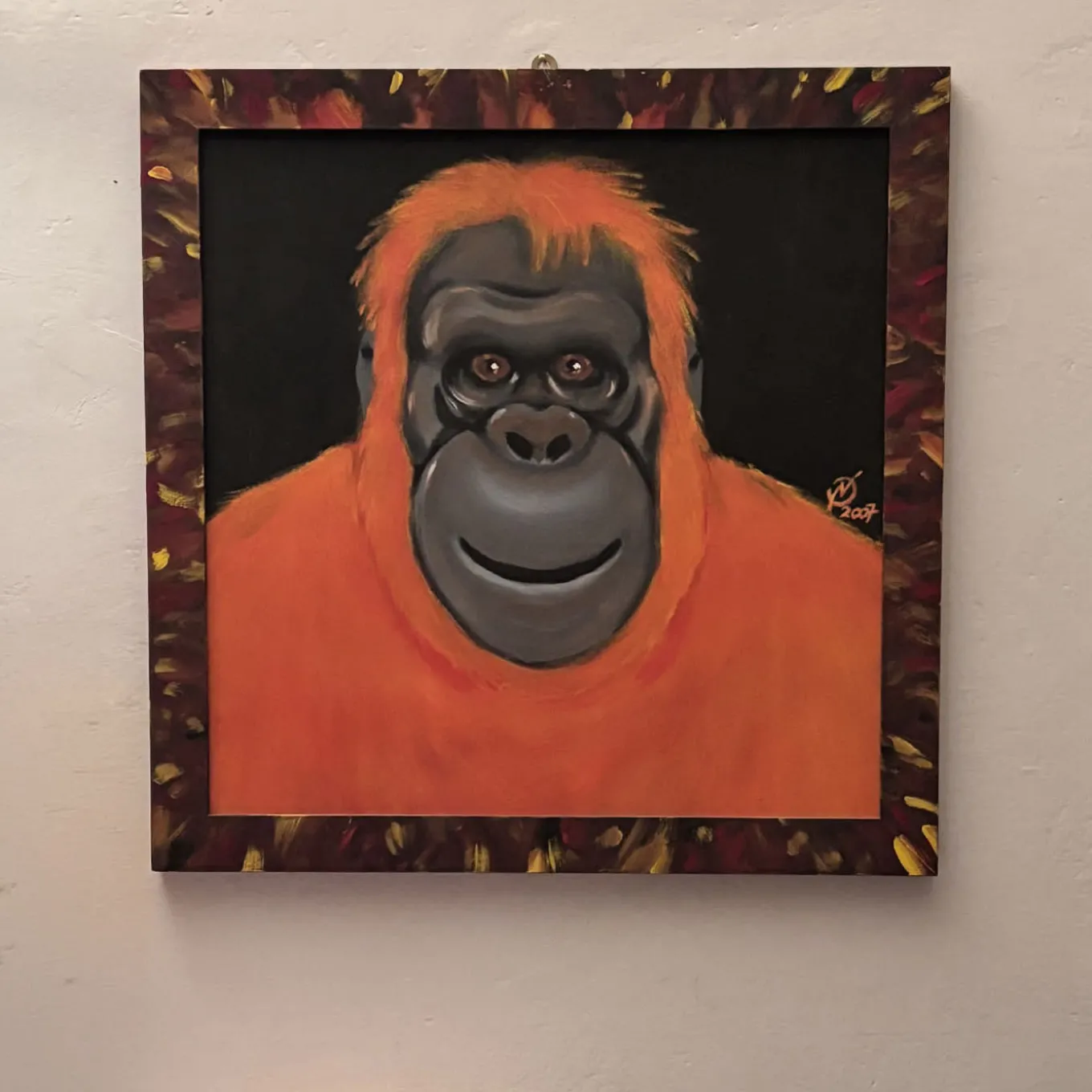 Pittura acrilica su tela Orange-u-tan