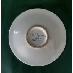 Piuma di pavone gialla ⌀ Piatto decorativo da 16 cm