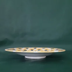 Piuma di pavone gialla ⌀ Piatto decorativo da 25 cm