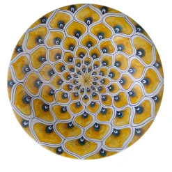 Piuma di pavone gialla ⌀ Piatto decorativo da 30 cm