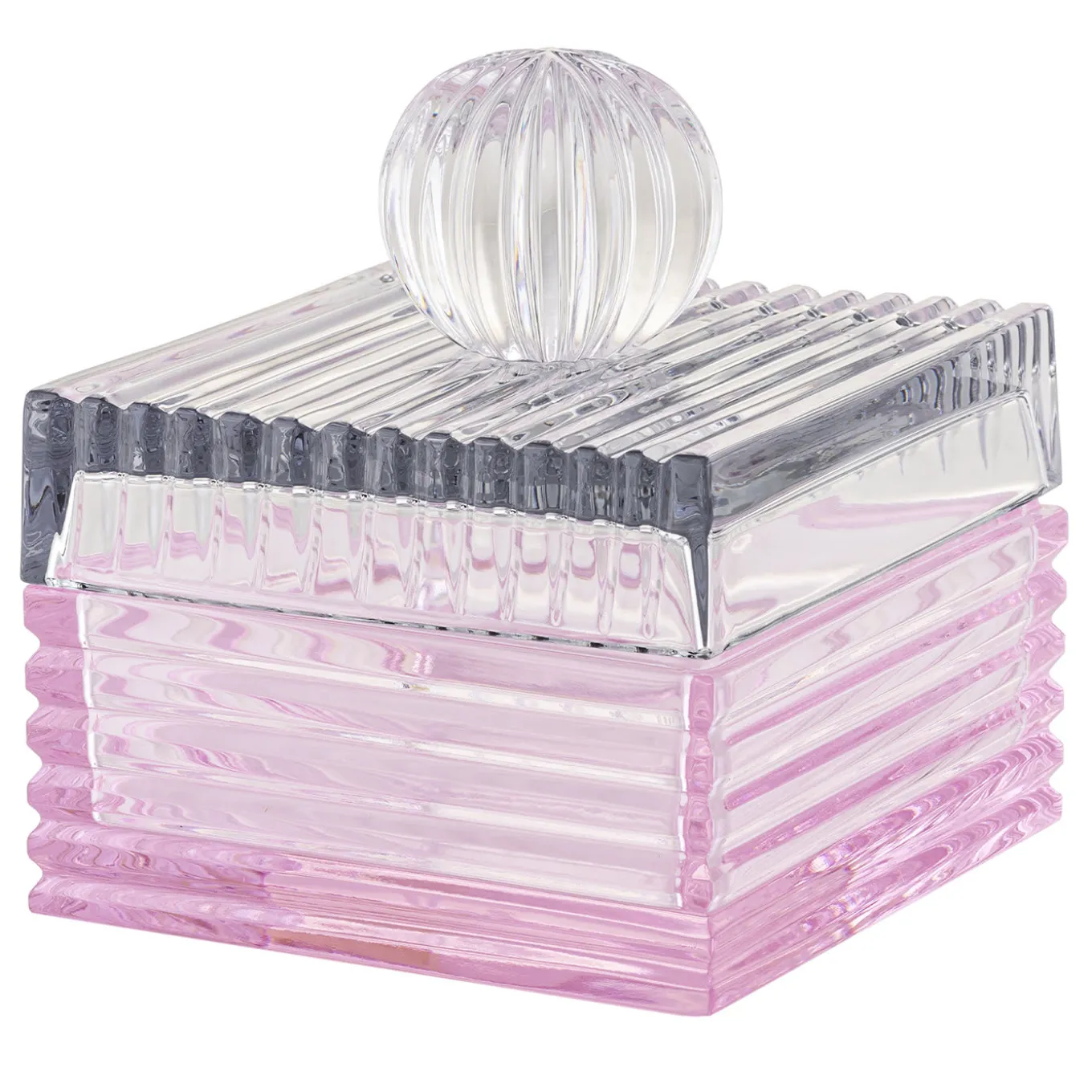 Playful Piccola Scatola di Cristallo Rosa e Grigia
