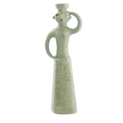 POP donna scultura in ceramica verde