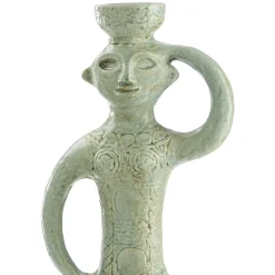 POP donna scultura in ceramica verde