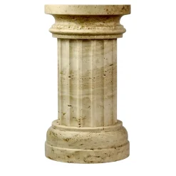 POR TAN TE Vaso a colonna in marmo travertino satinato