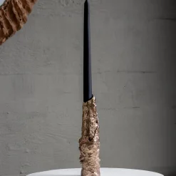 Porta Candela in Bronzo Forma Fluida