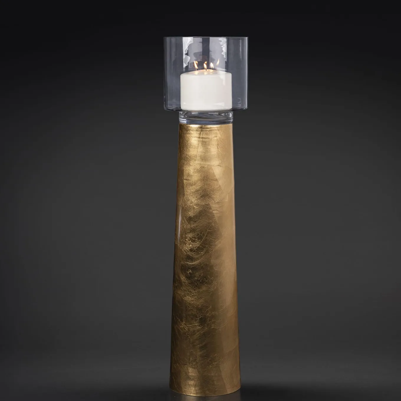 PORTACANDELA ONE IN FOGLIA ORO