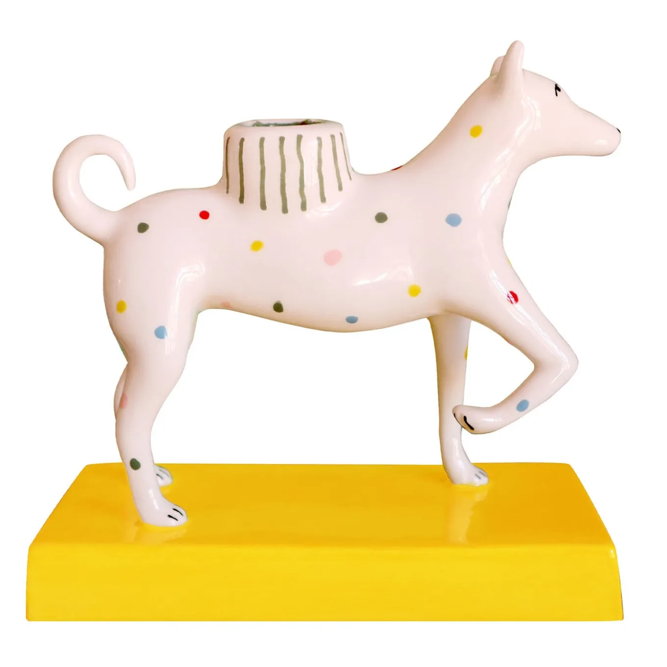Portacandele in ceramica multicolore Baloo