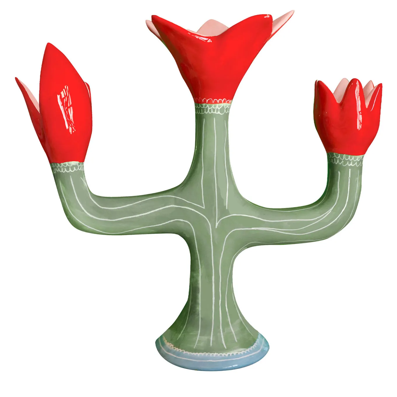 Portacandele in ceramica multicolore Linfa