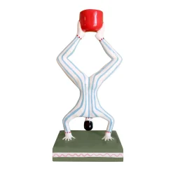 Portacandele in ceramica multicolore Ilvo