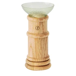 Portacandele in legno e vetro di Murano Faro 4177 Briccola