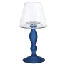 Portacandele in vetro blu Candel