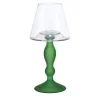 Portacandele in vetro verde Candel