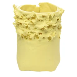 Portacandele Soffio in Porcellana Giallo