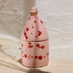 Portacandele Trullo Rosa e Borgogna