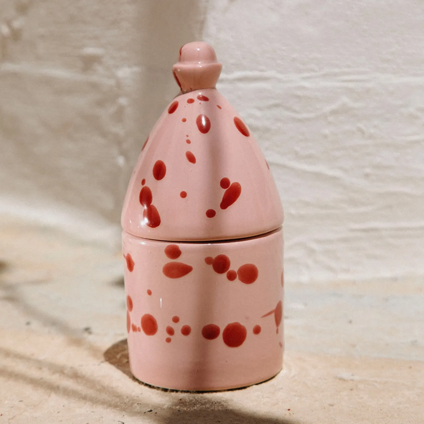 Portacandele Trullo Rosa e Borgogna