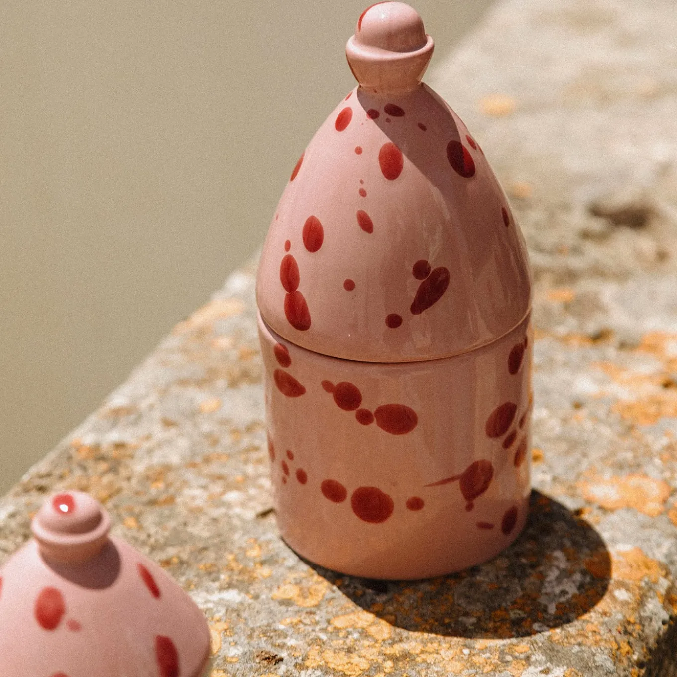 Portacandele Trullo Rosa e Borgogna