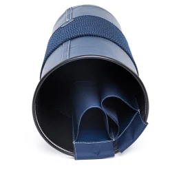 Portaombrelli in ecopelle blu con inserti in corda