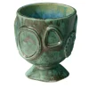 Portavaso piccolo in ceramica verde Acini