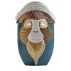 Primati Brazza Vaso in ceramica blu con dettagli in metallo di Elena Salmistraro