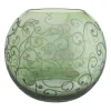 Ritmica Vaso sferico in vetro verde