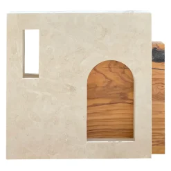 Ruderi 04 Scultura in Legno d'Ulivo e Pietra Leccese