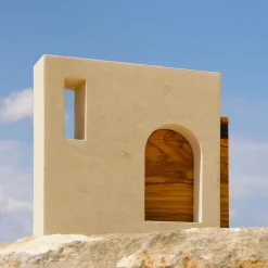Ruderi 04 Scultura in Legno d'Ulivo e Pietra Leccese