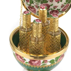 Scatola di rose con 4 flaconi di profumo