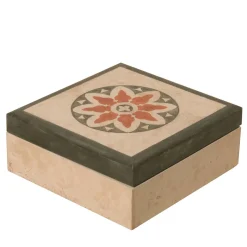 Scatola fiorentina quadrata verde