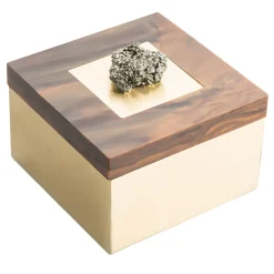 Scatola in Ottone con Pietre di Pirite