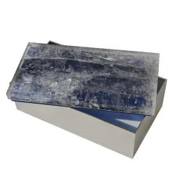 Scatola in ottone di quarzo blu